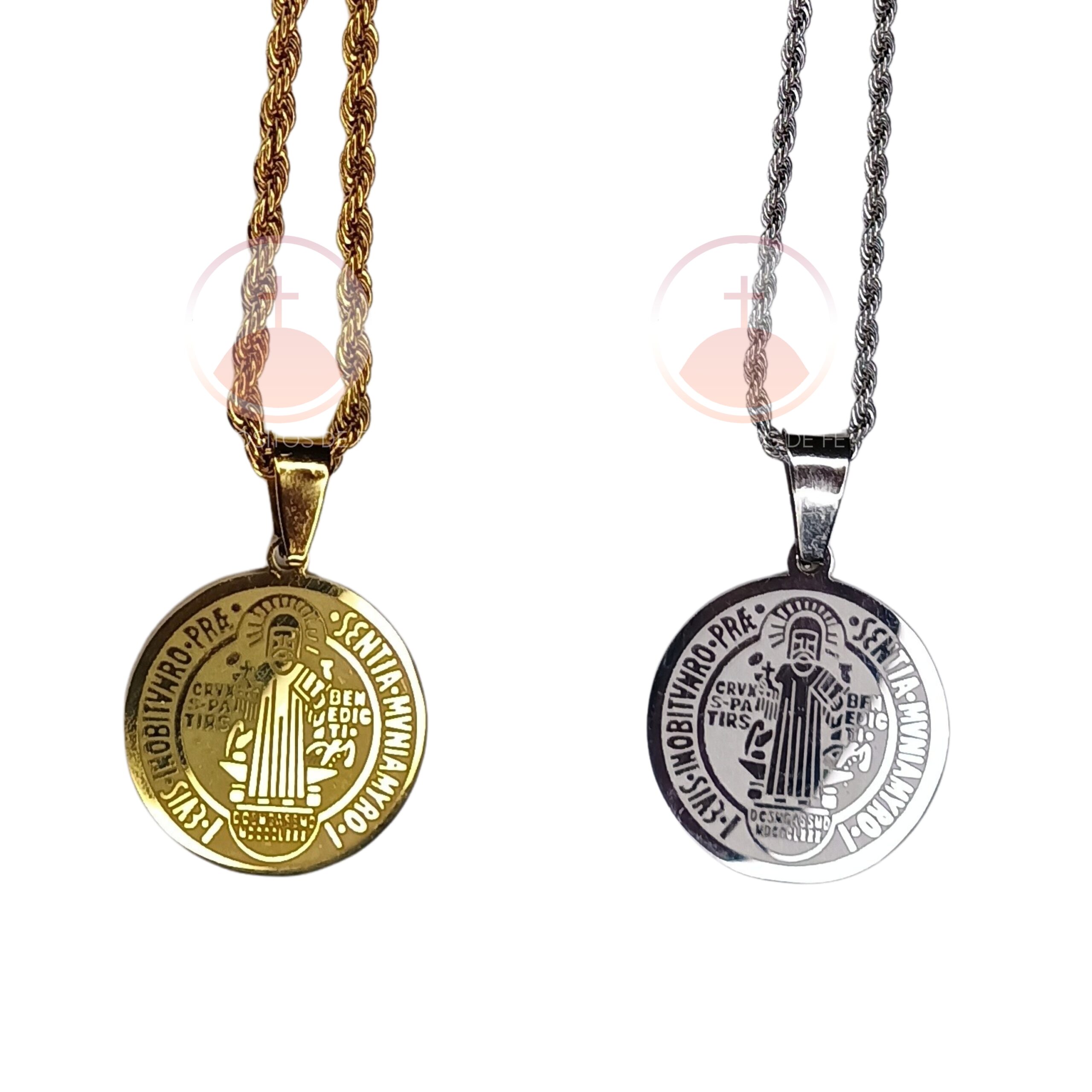 Colar Medalha de São Bento Inox Masculino e Feminino