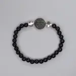 Pulseira de Hematita com Medalha de São Bento