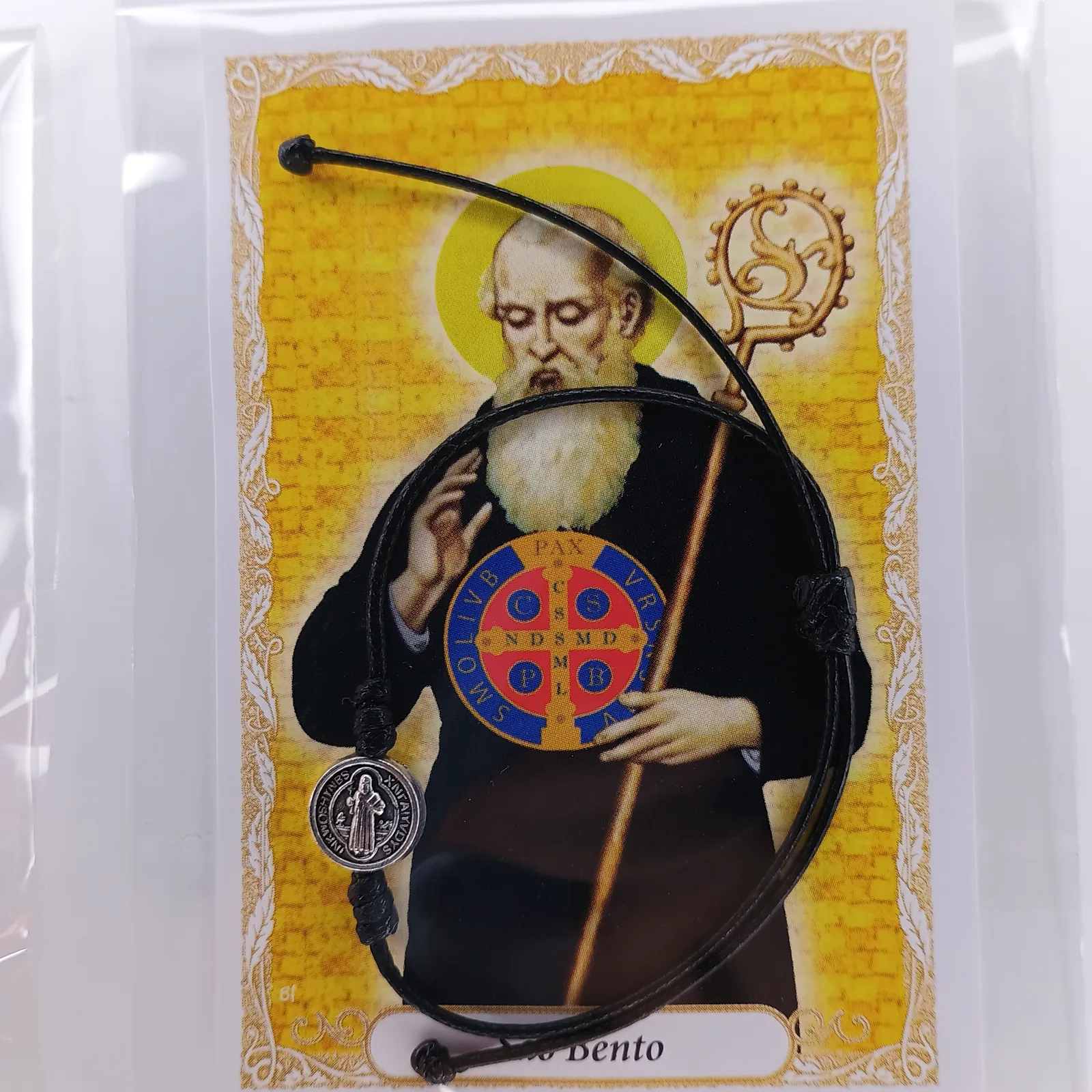 Pulseira Simples — São Bento, Santo Anjo e Nossa Senhora Aparecida